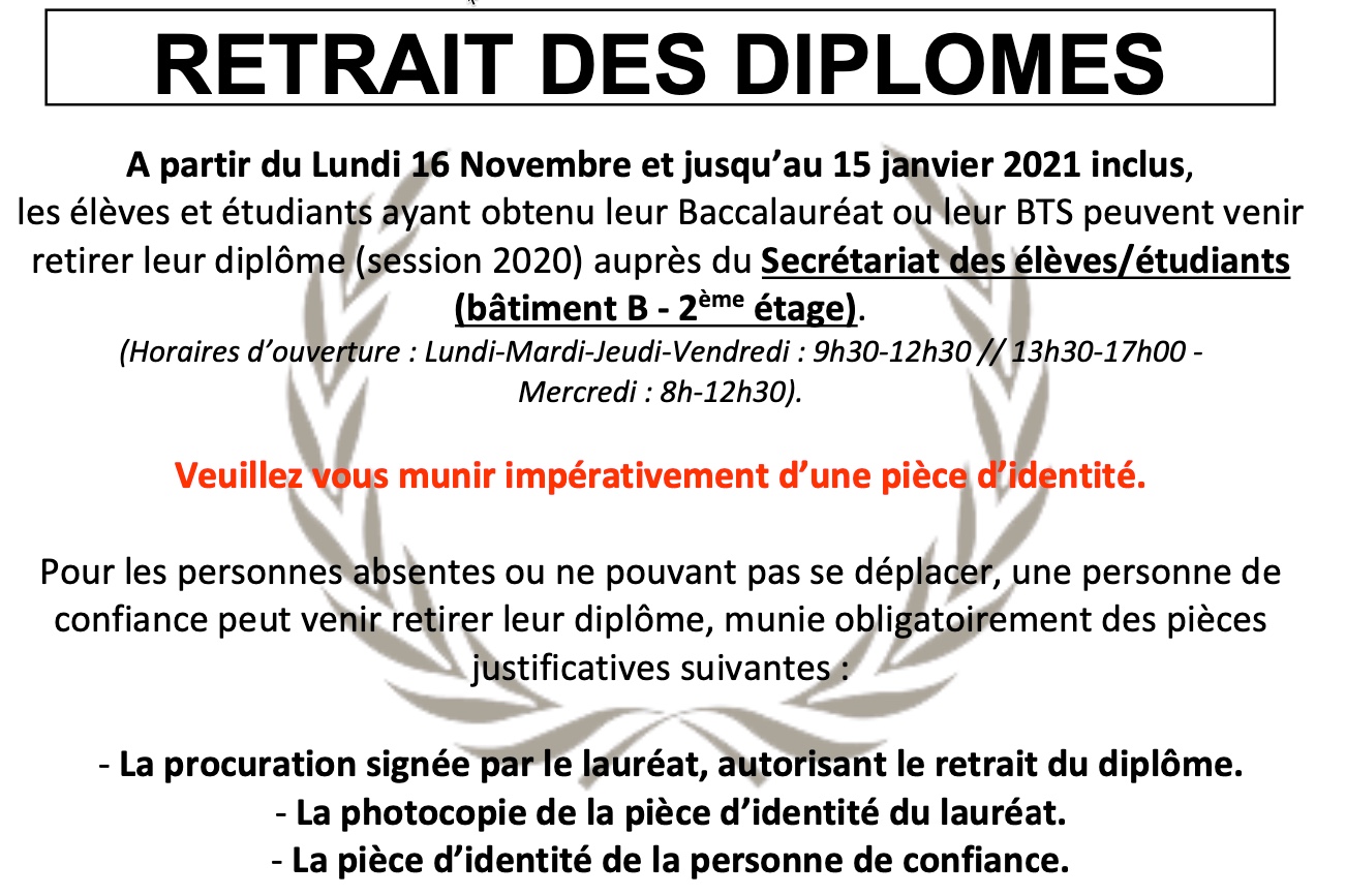affiche retrait des diplomes
